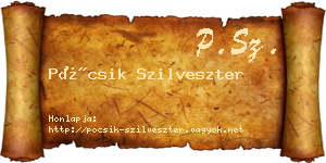 Pócsik Szilveszter névjegykártya