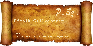 Pócsik Szilveszter névjegykártya